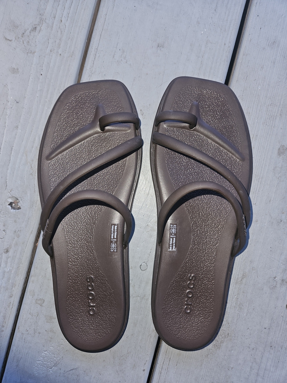 Crocs Brown Strappy Sandals - Picture 2 of 4